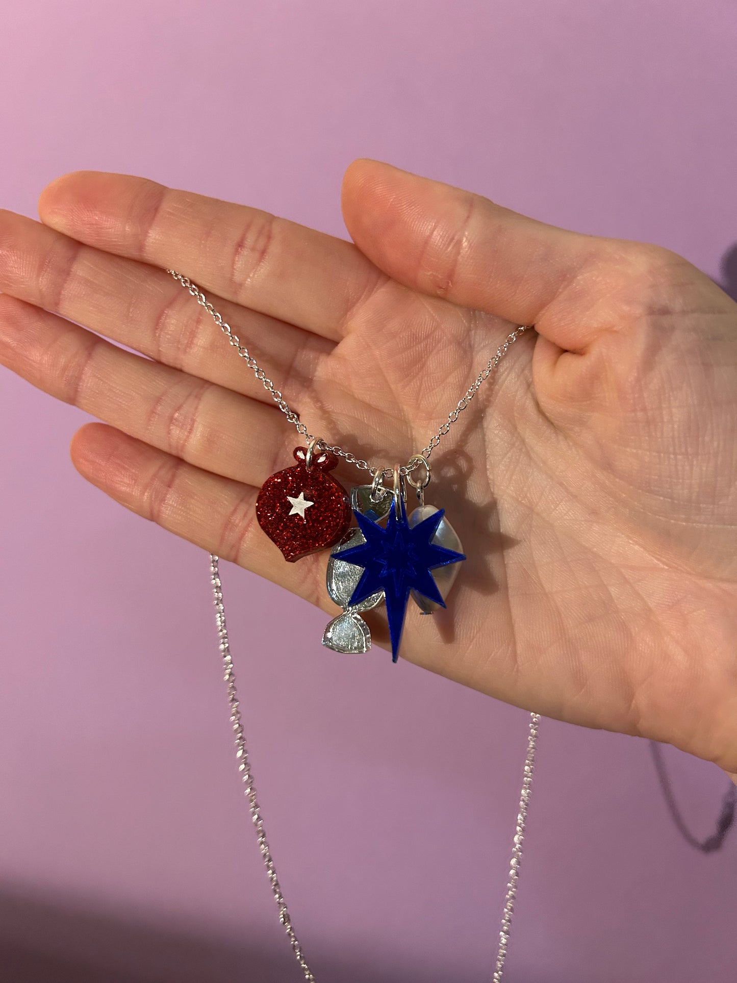 Festive Acrylic Charm Necklaces