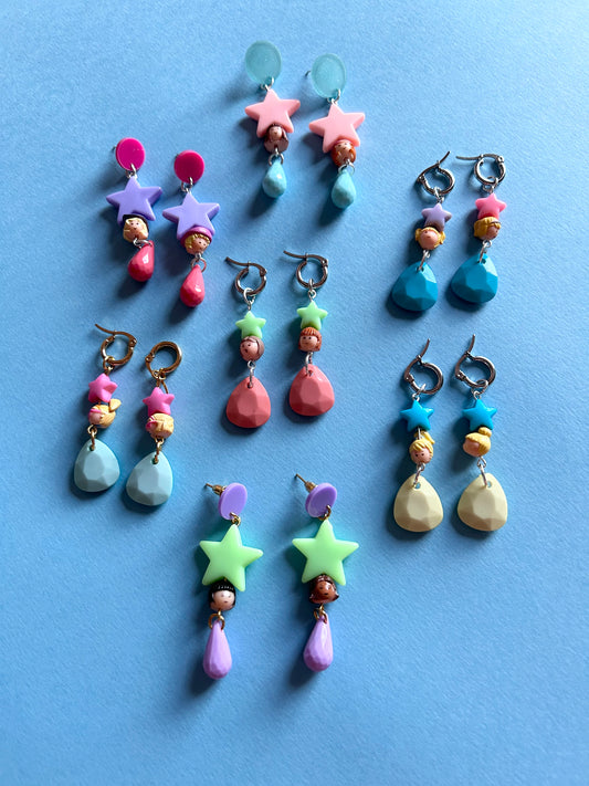 Polly Pocket Dangly Star Earrings