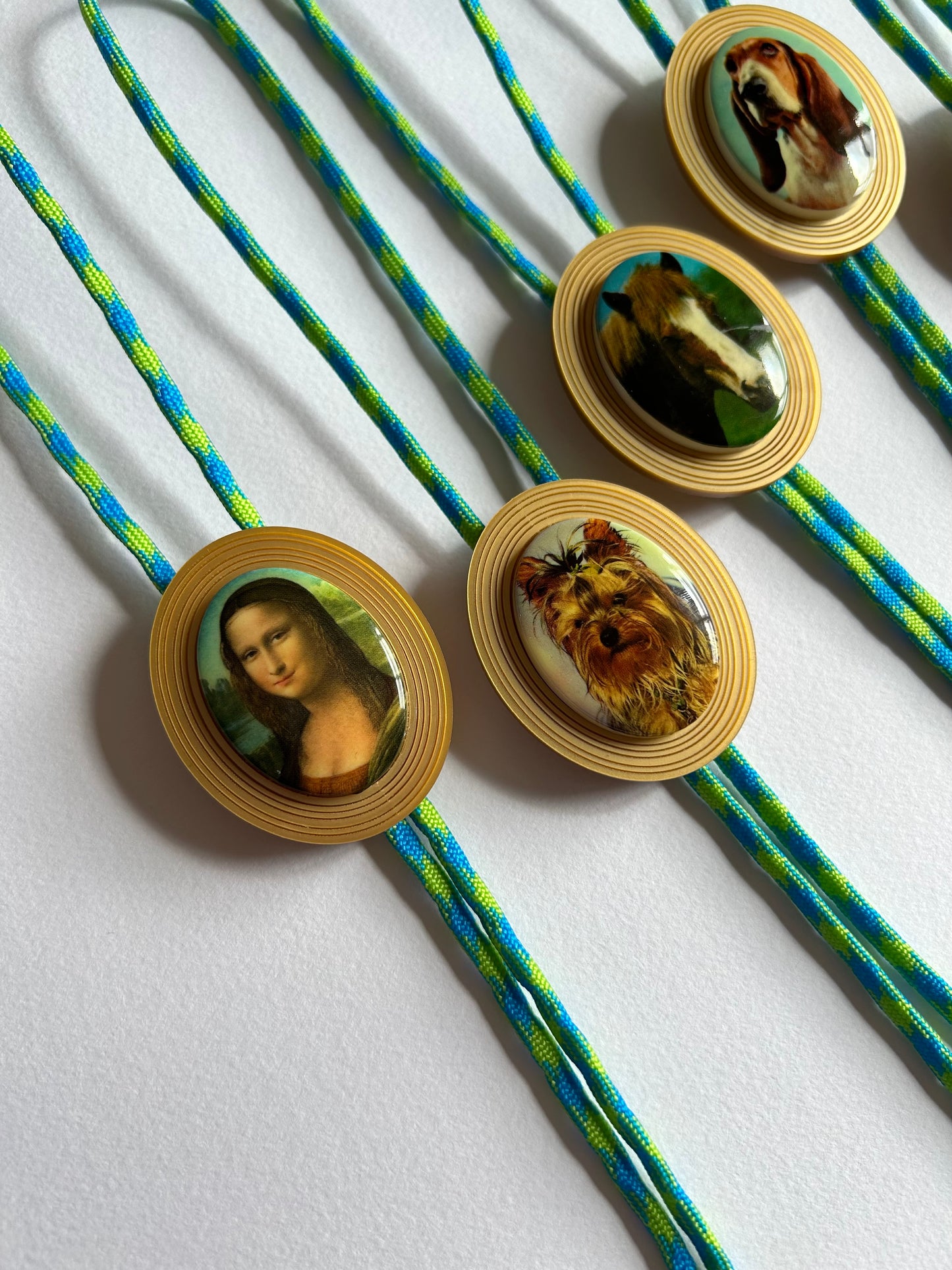 Green and Gold Acrylic Bolo Ties