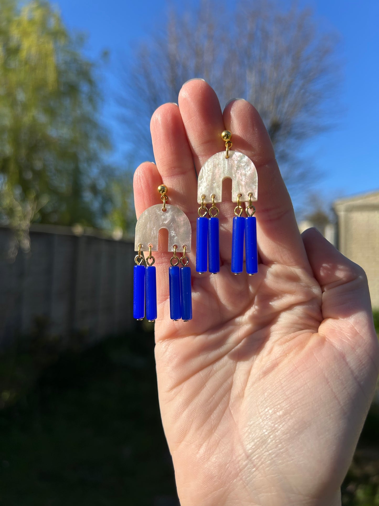 Greek Mini Marble Arch Earrings
