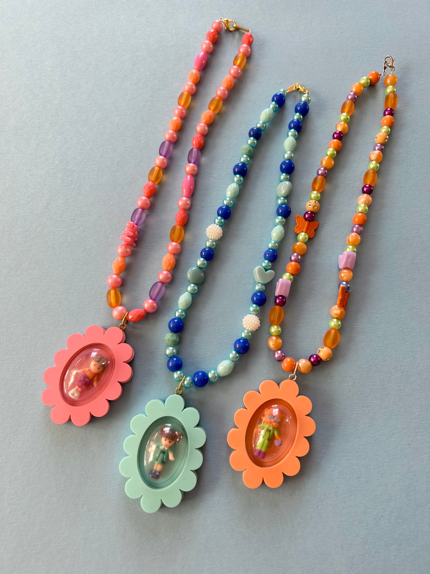 Polly Pocket Locket Beaded Necklaces