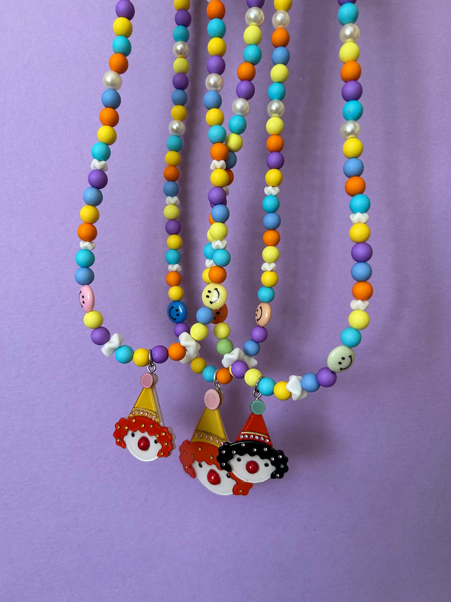 Acetate Clown Beaded Necklaces