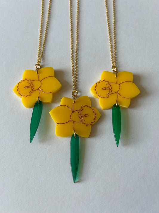 Big Daffodil Acrylic Necklaces