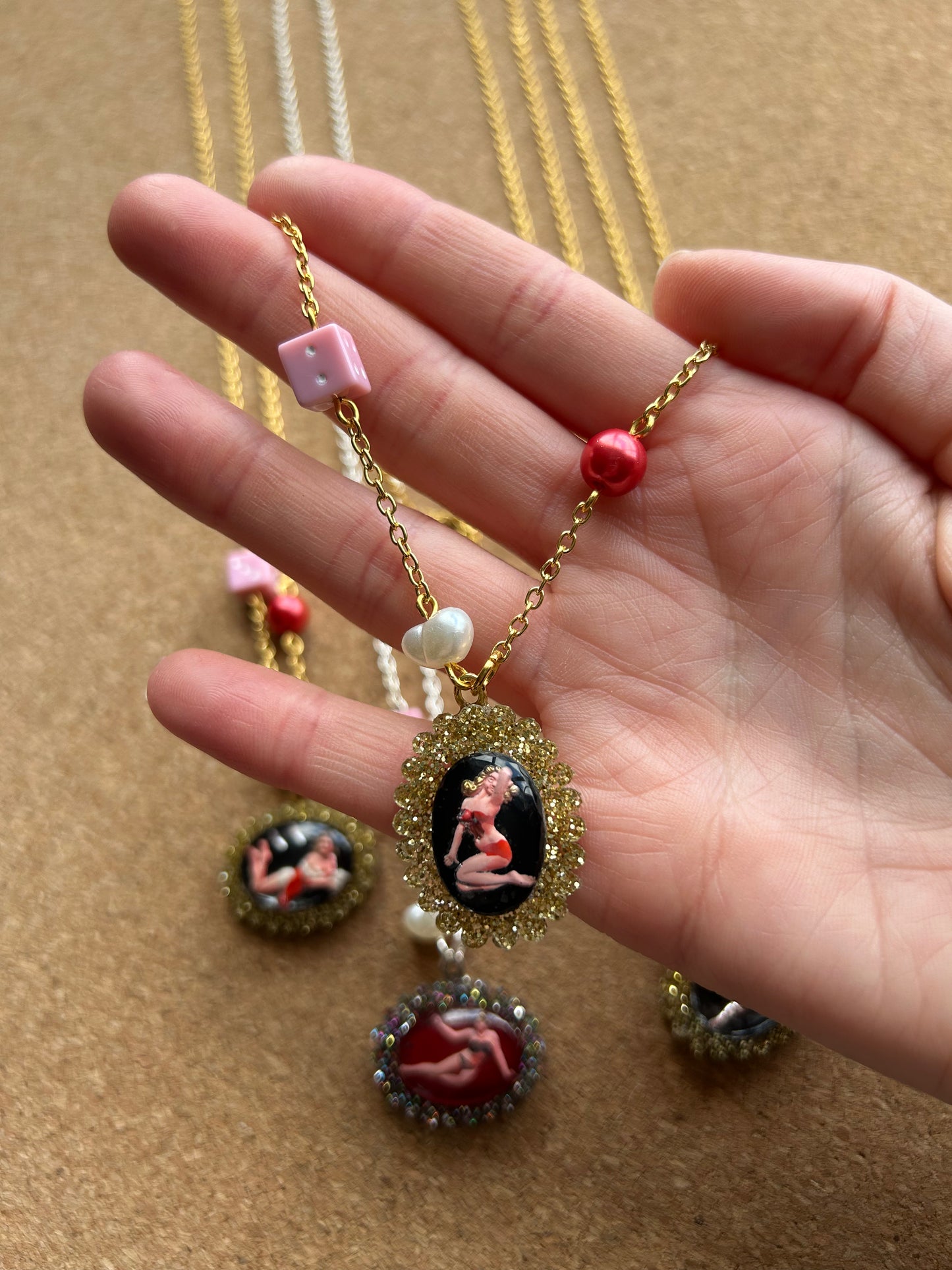 Pearly Pin-Up Acrylic Necklaces
