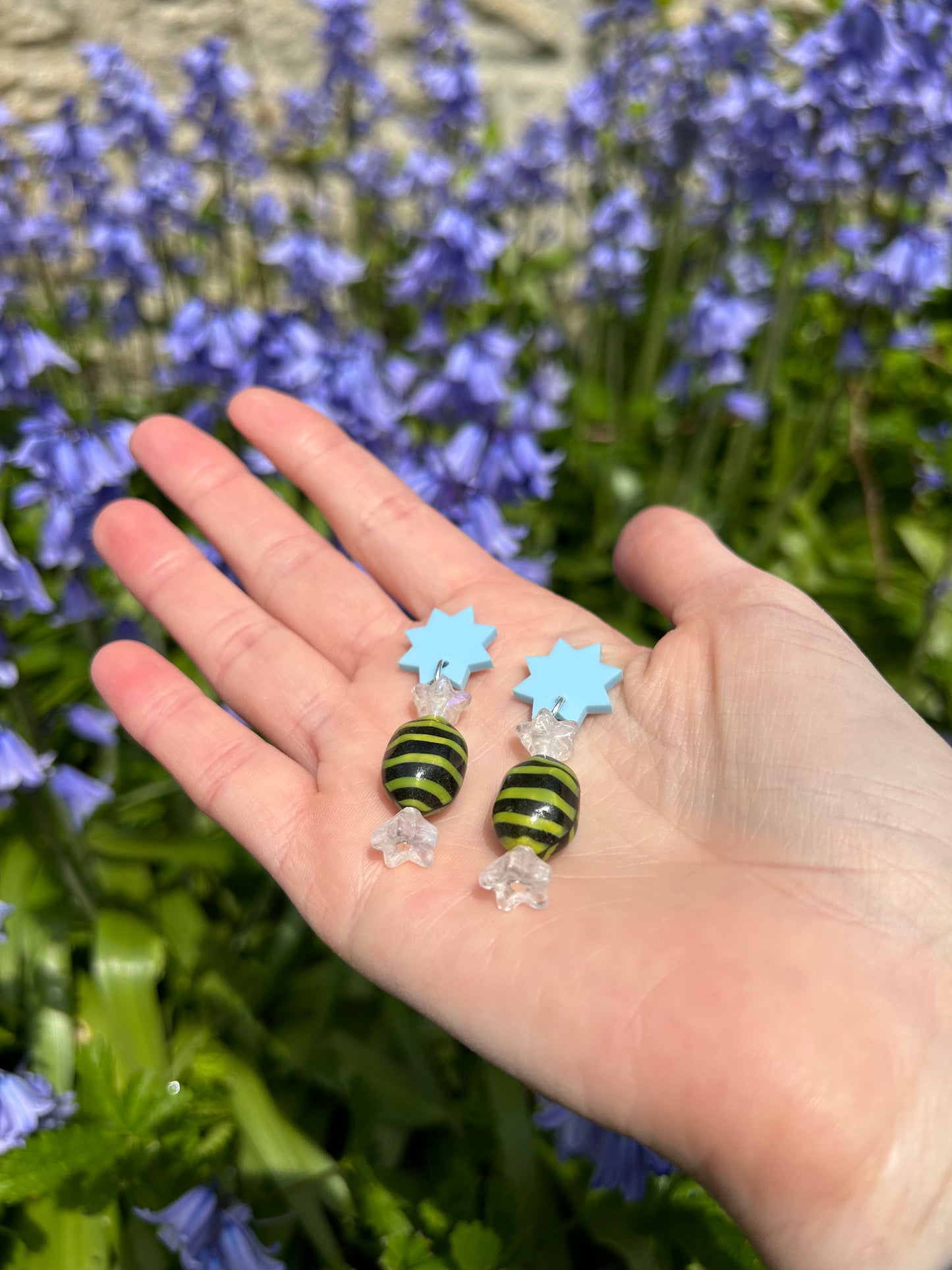Bumblebee Bonbon Glass Earrings