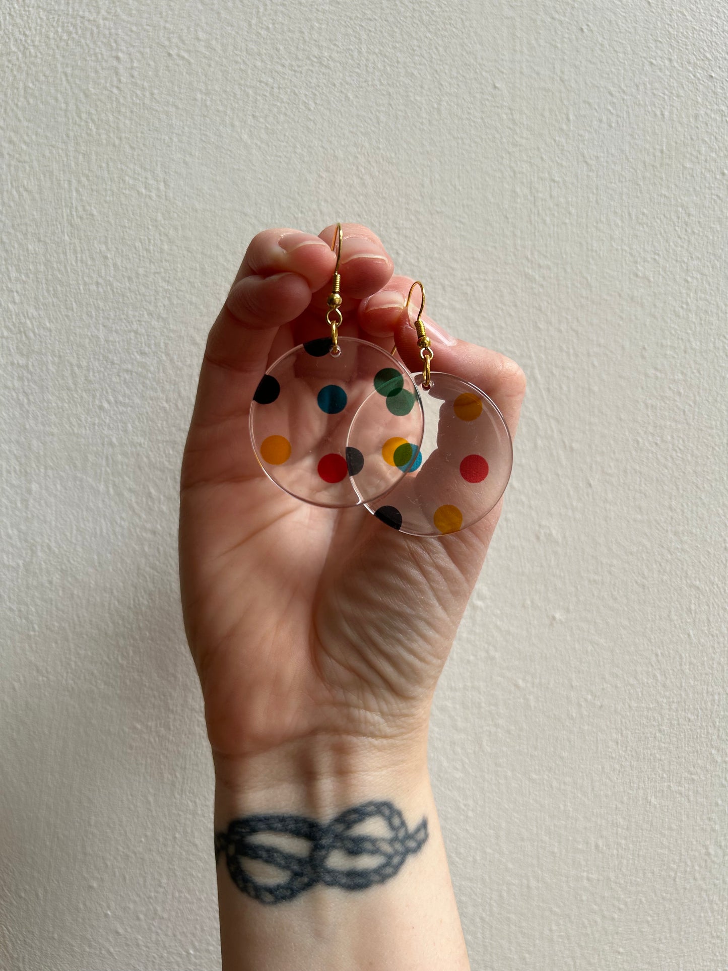 Polka Dot Acetate Disc Earrings