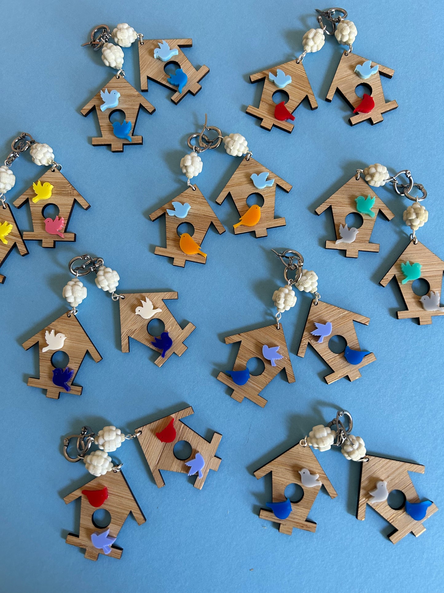 Birdhouse Wooden Earrings