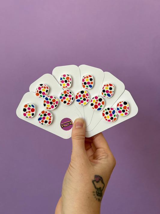 Dots & Spots Printed Acrylic Stud Earrings