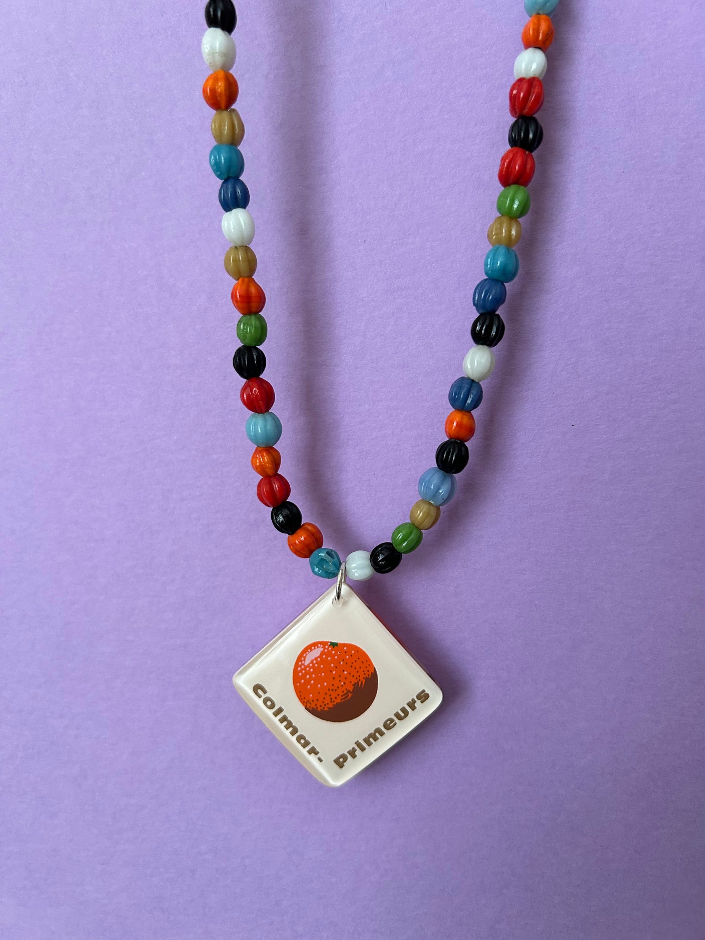 Vintage French Keyring Beaded Necklaces