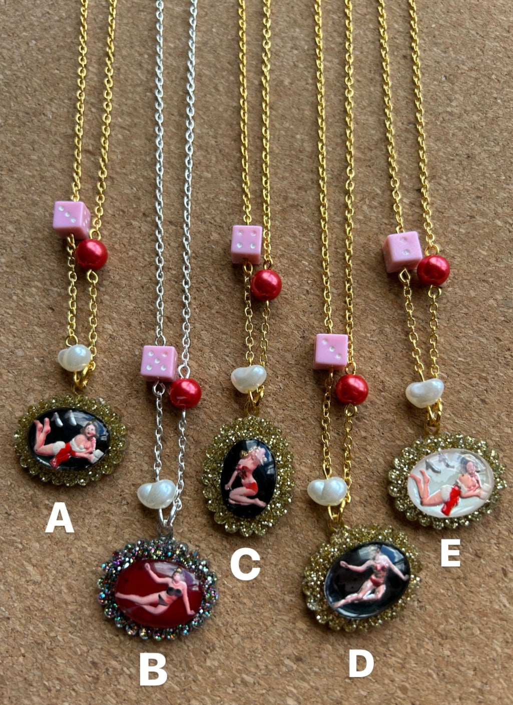 Pearly Pin-Up Acrylic Necklaces