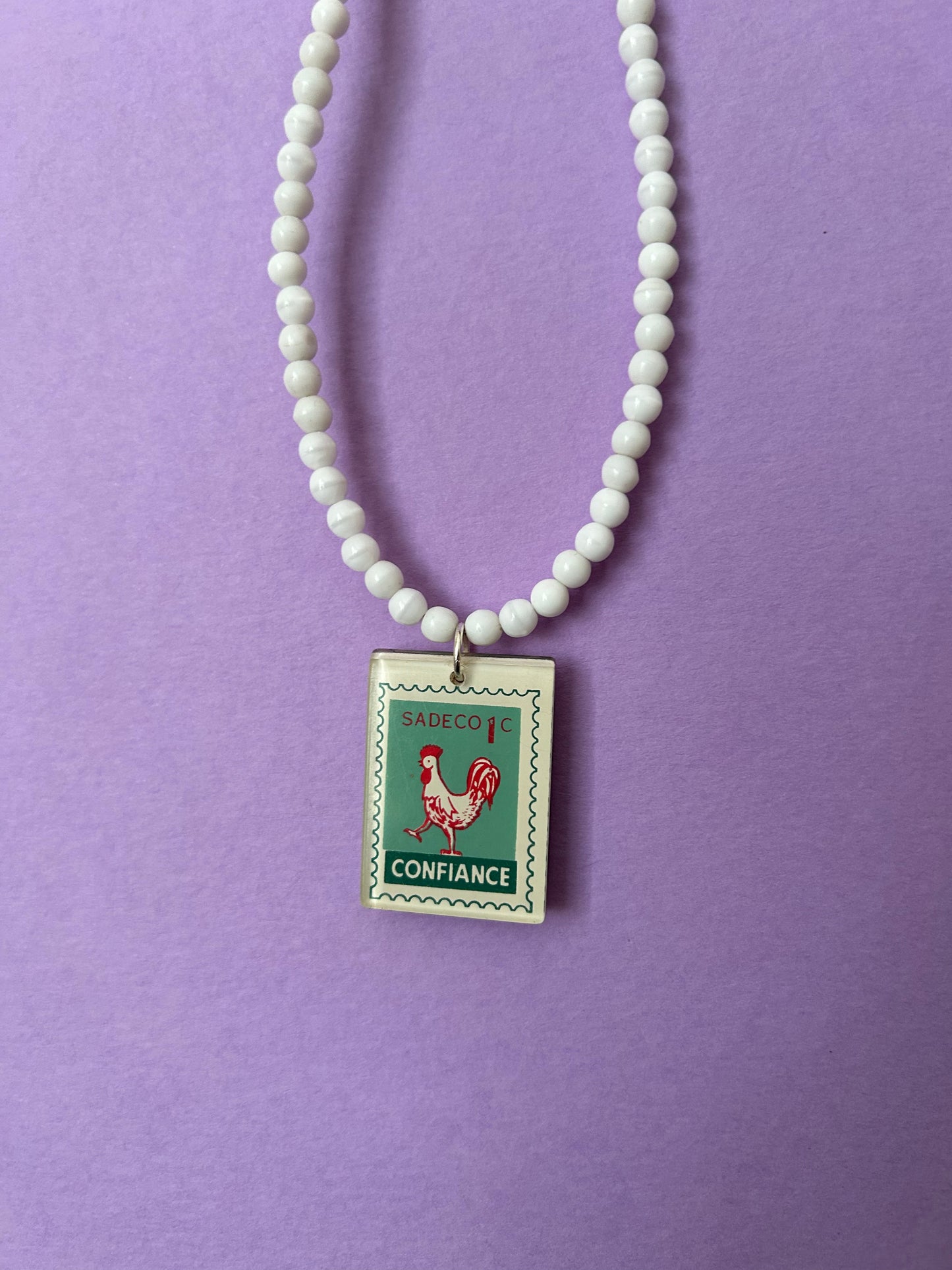 Vintage French Keyring Beaded Necklaces