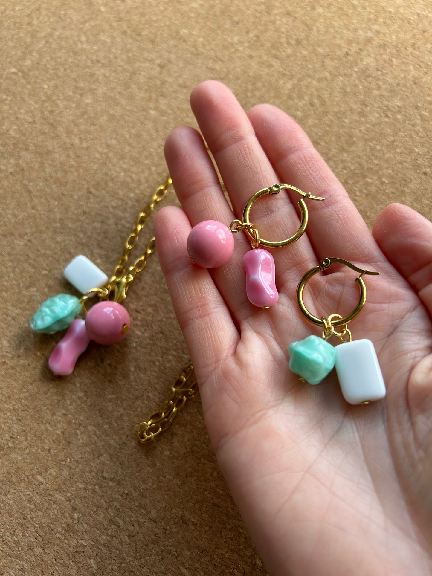 Gum Vintage Beaded Hoop Earrings