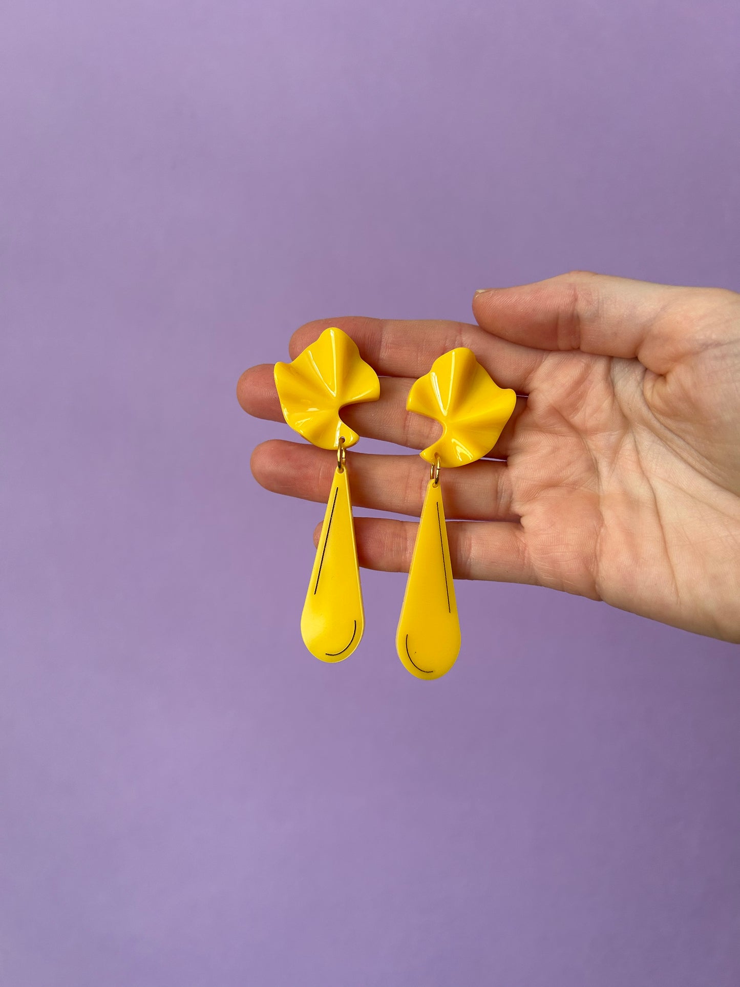 Wavy Drop Acetate and Acrylic Earrings