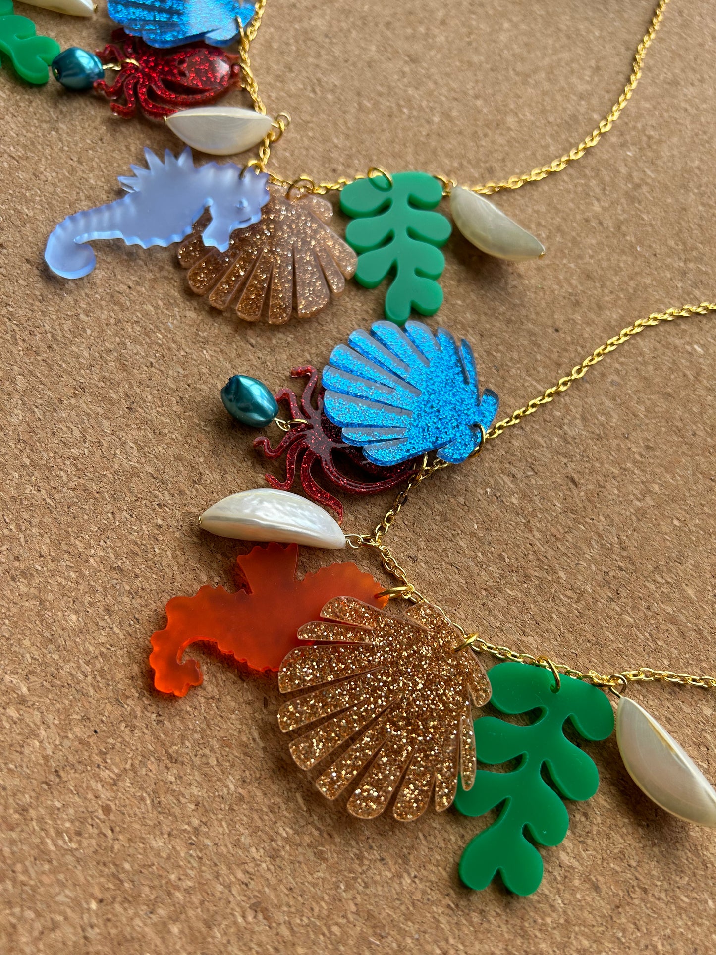 Sealife Scenes Acrylic Necklaces