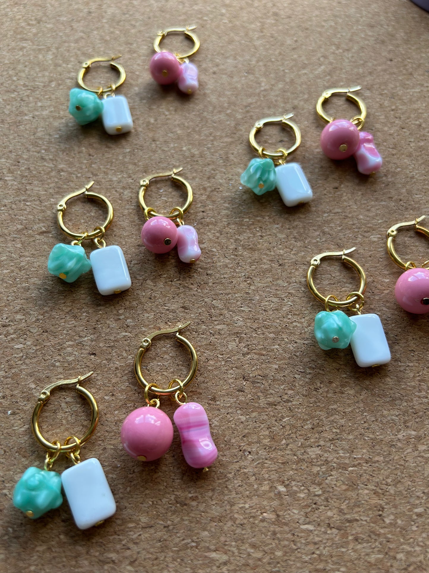 Gum Vintage Beaded Hoop Earrings