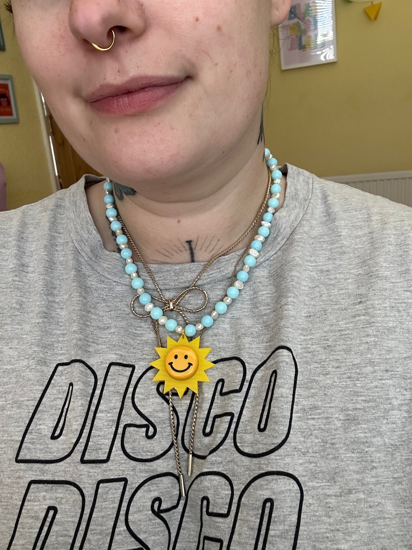 Smiley Sunshine Acrylic Beaded Necklace