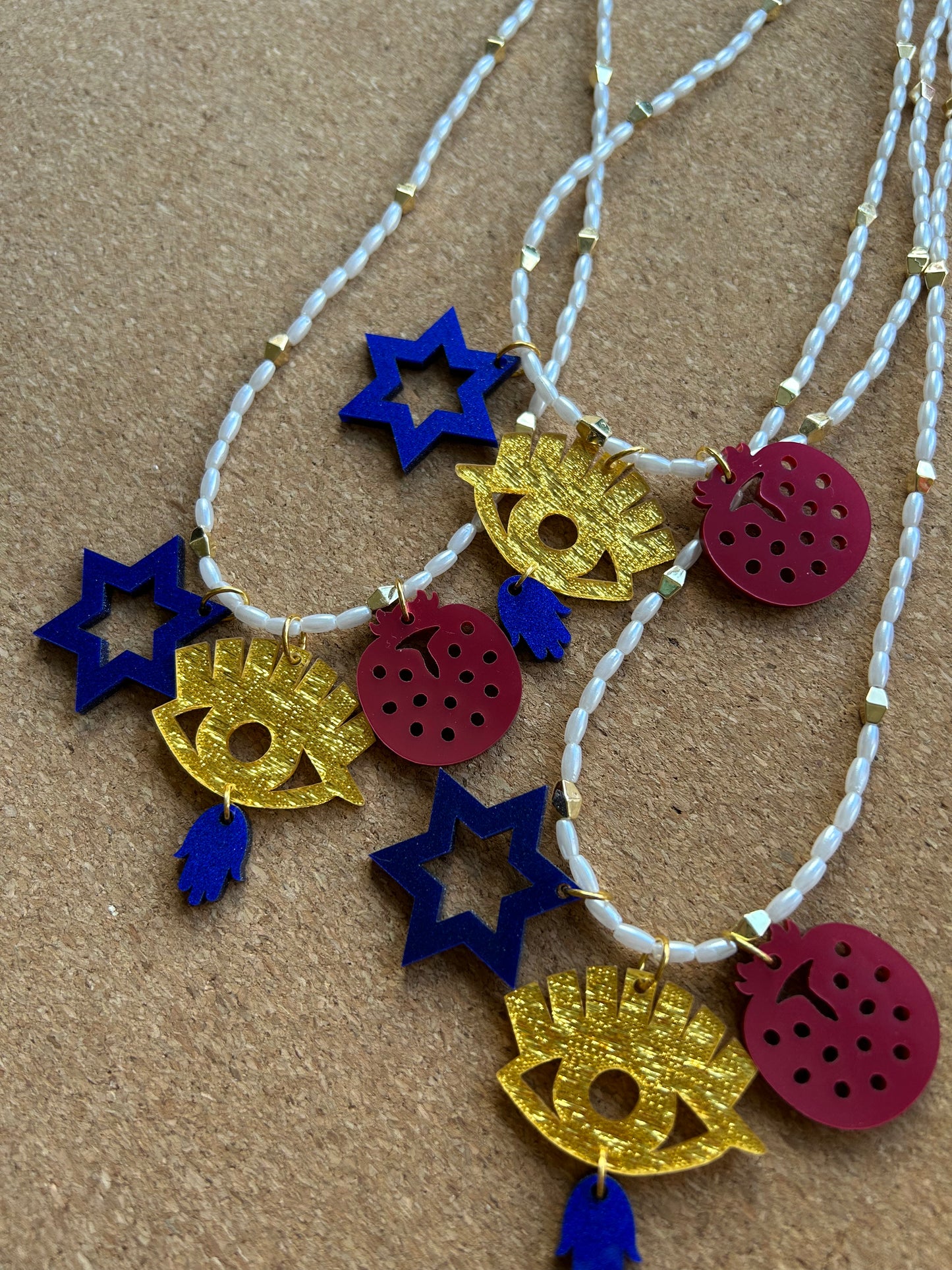 Amulet Charms Acrylic Necklace