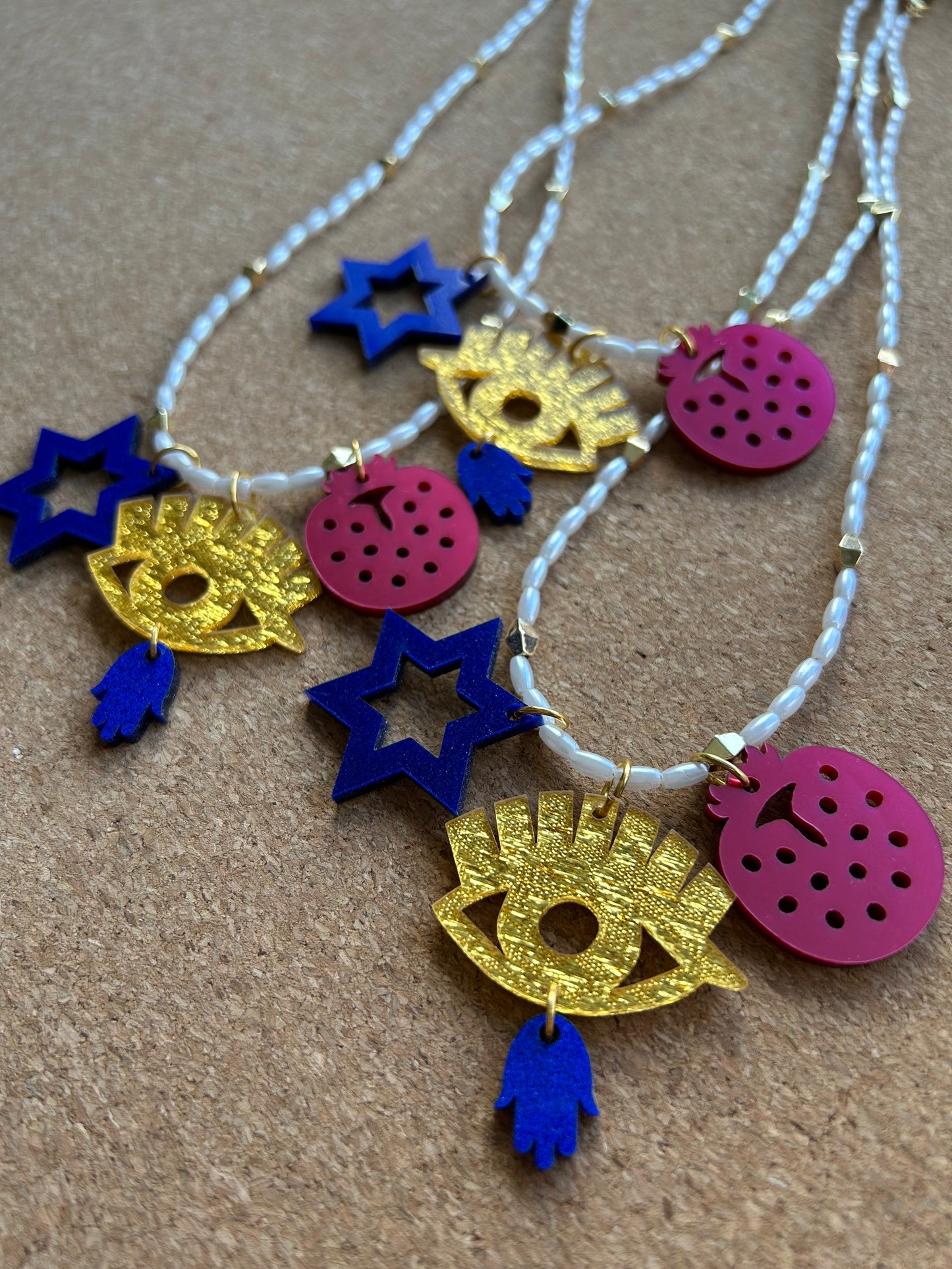 Amulet Charms Acrylic Necklace