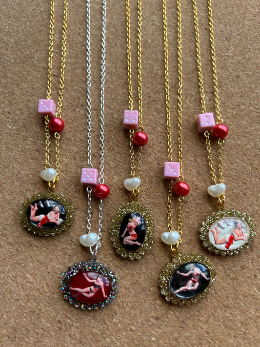 Pearly Pin-Up Acrylic Necklaces