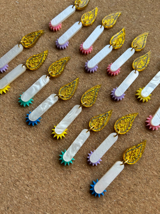 Birthday Candle Acrylic Earrings