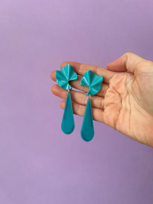 Wavy Drop Acetate and Acrylic Earrings