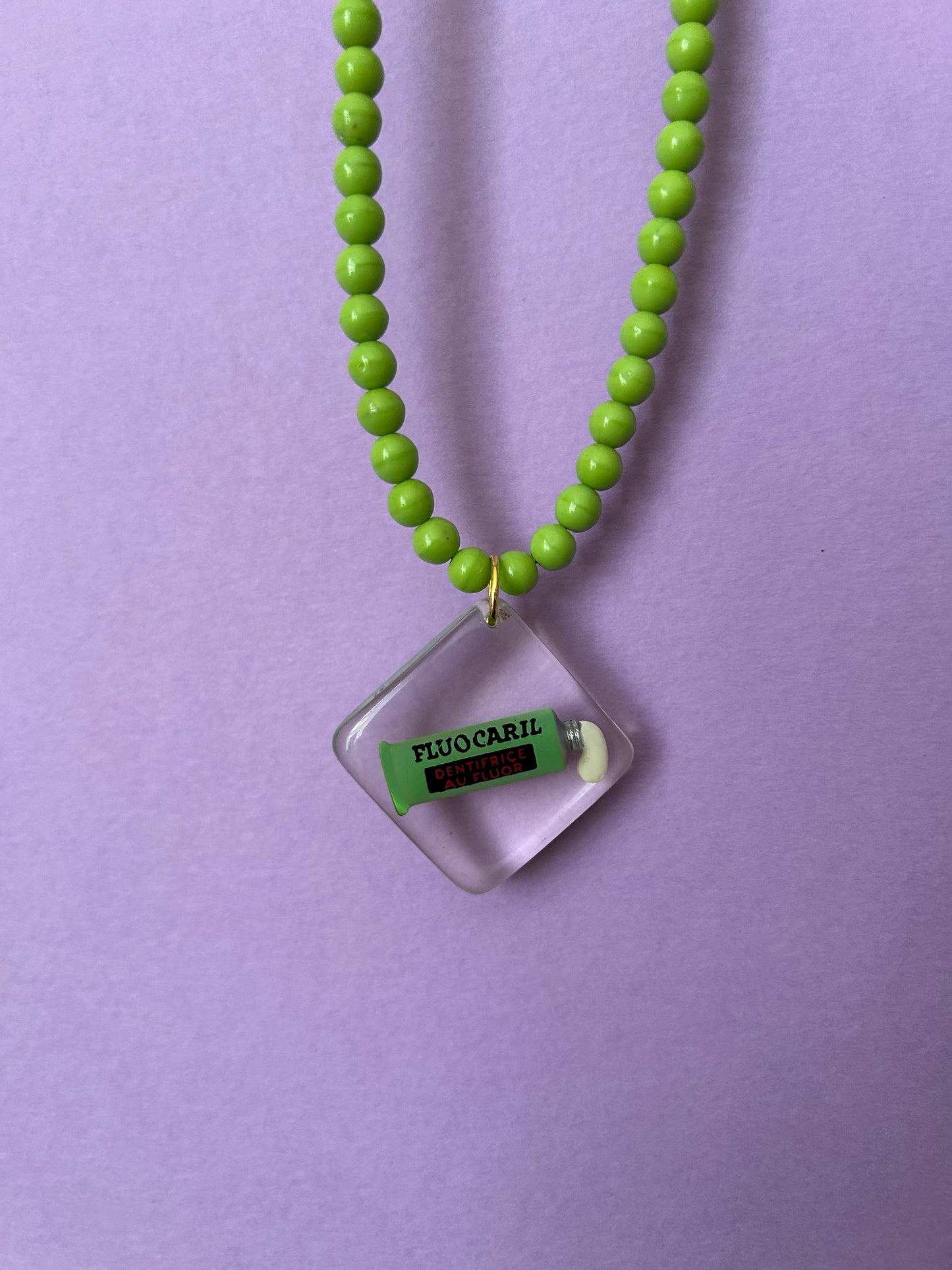Vintage French Keyring Beaded Necklaces