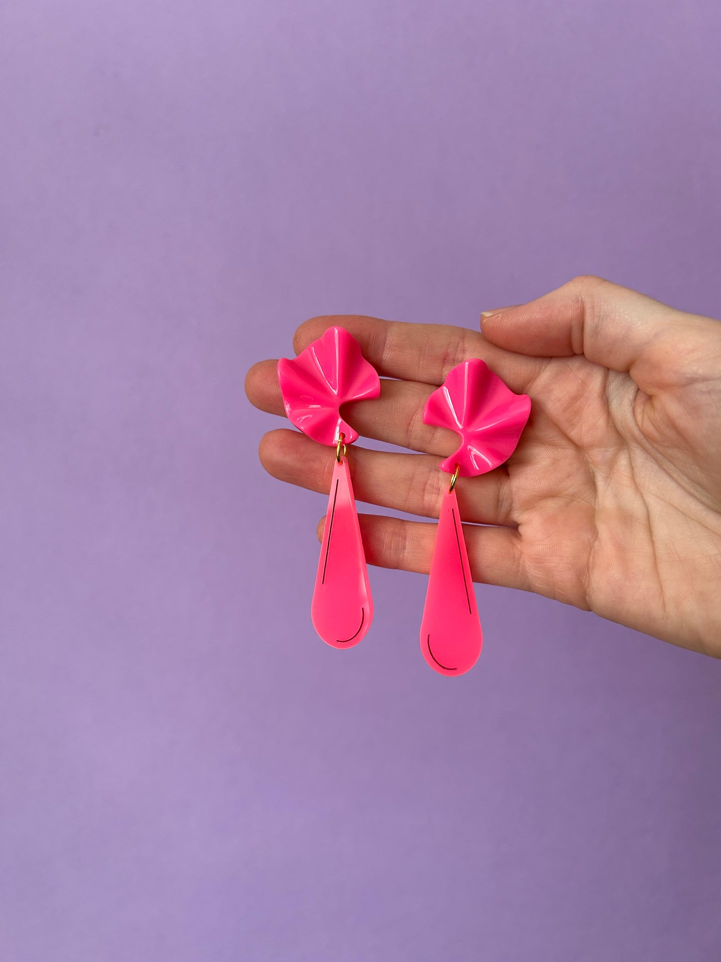Wavy Drop Acetate and Acrylic Earrings
