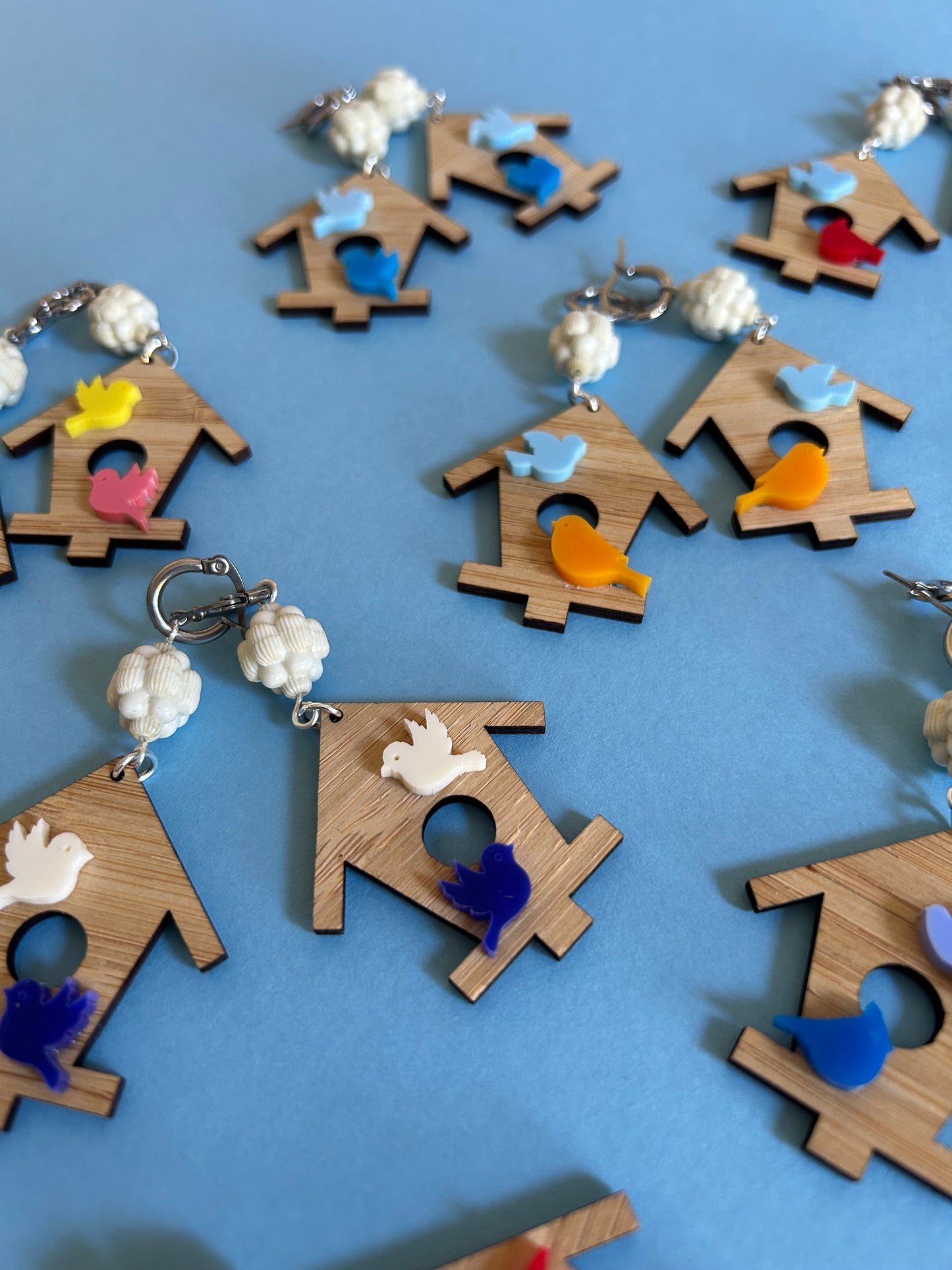 Birdhouse Wooden Earrings