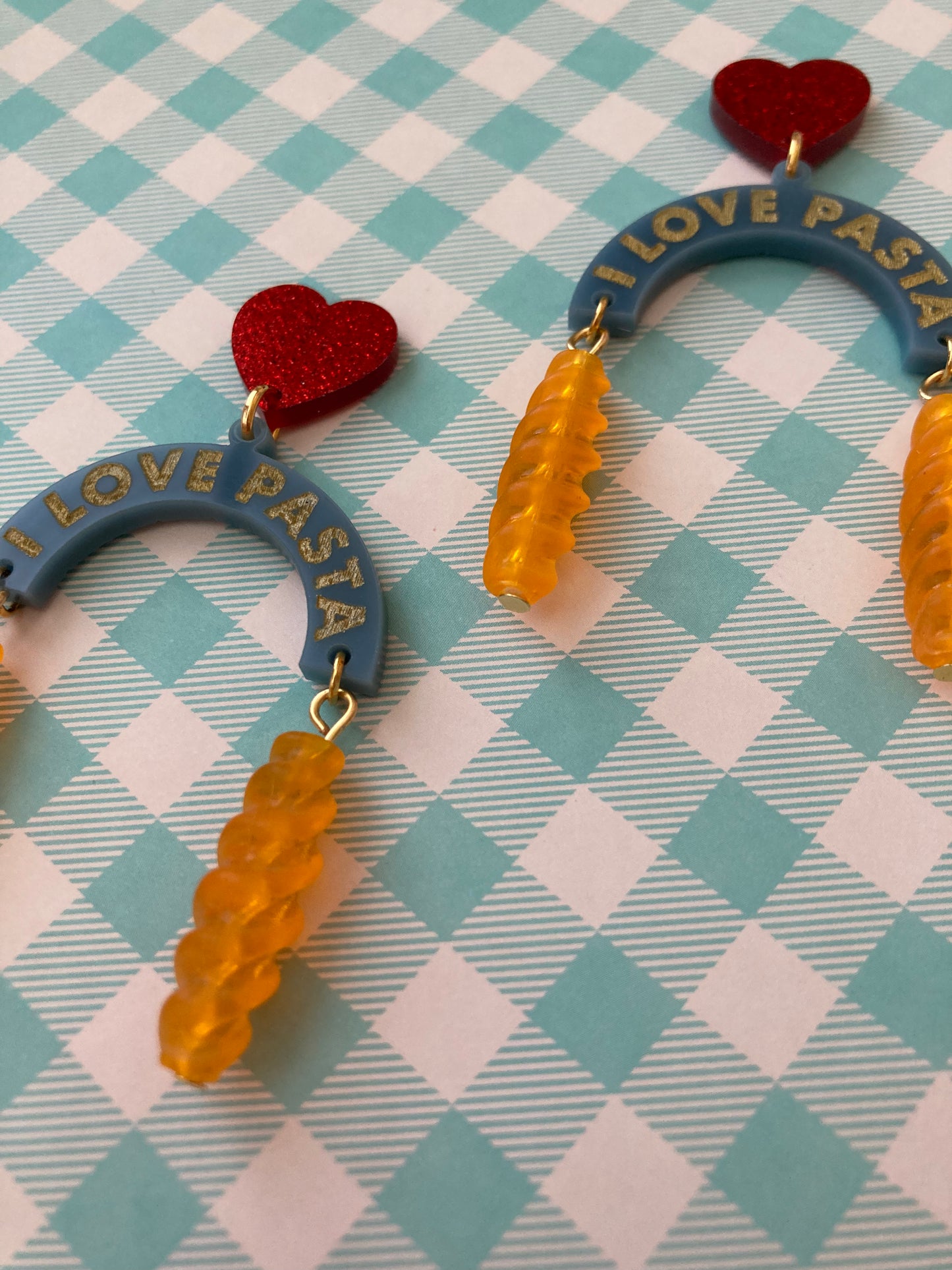 I Love Pasta Acrylic Earrings