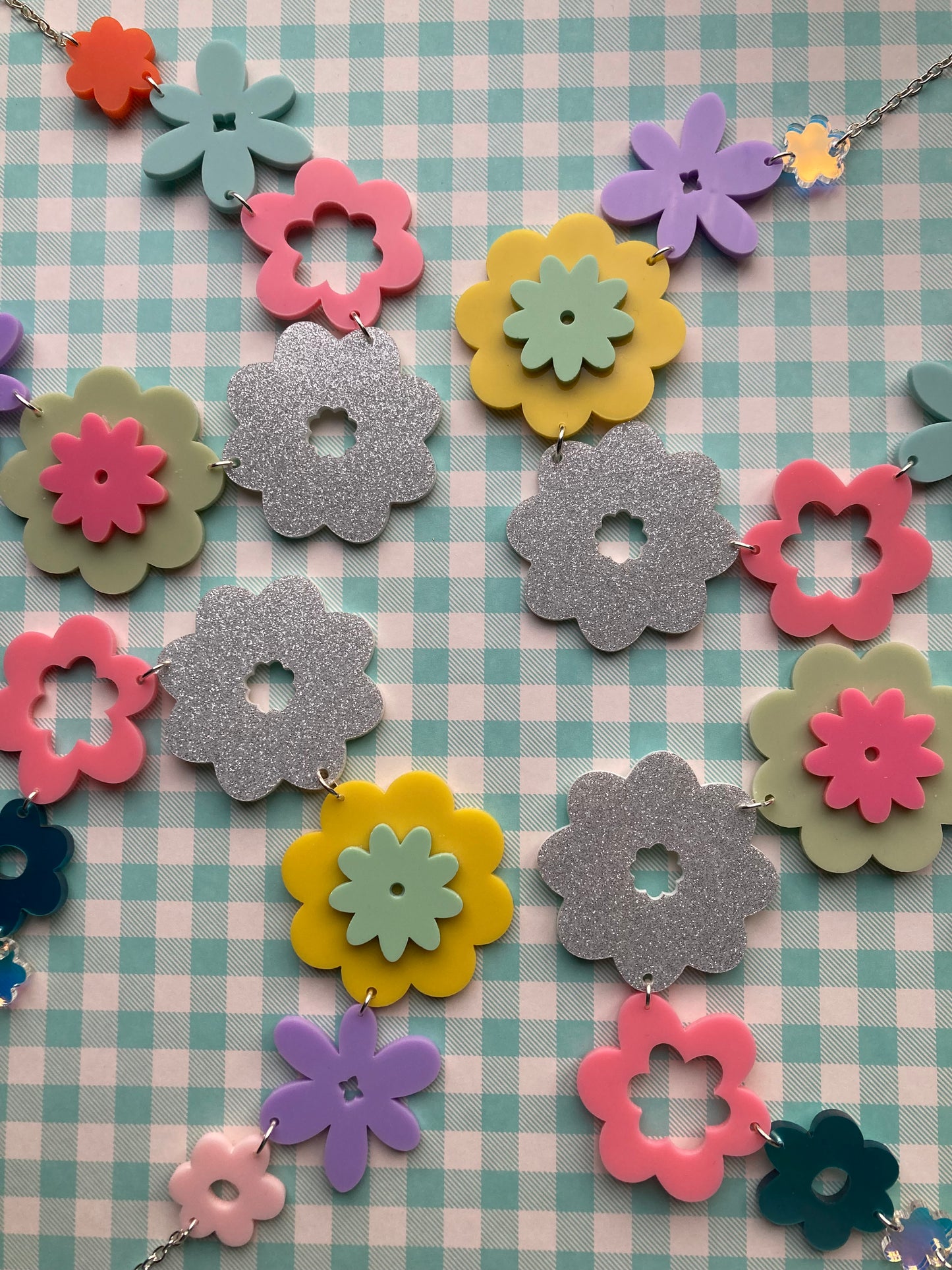 Spring Flower Acrylic Necklaces