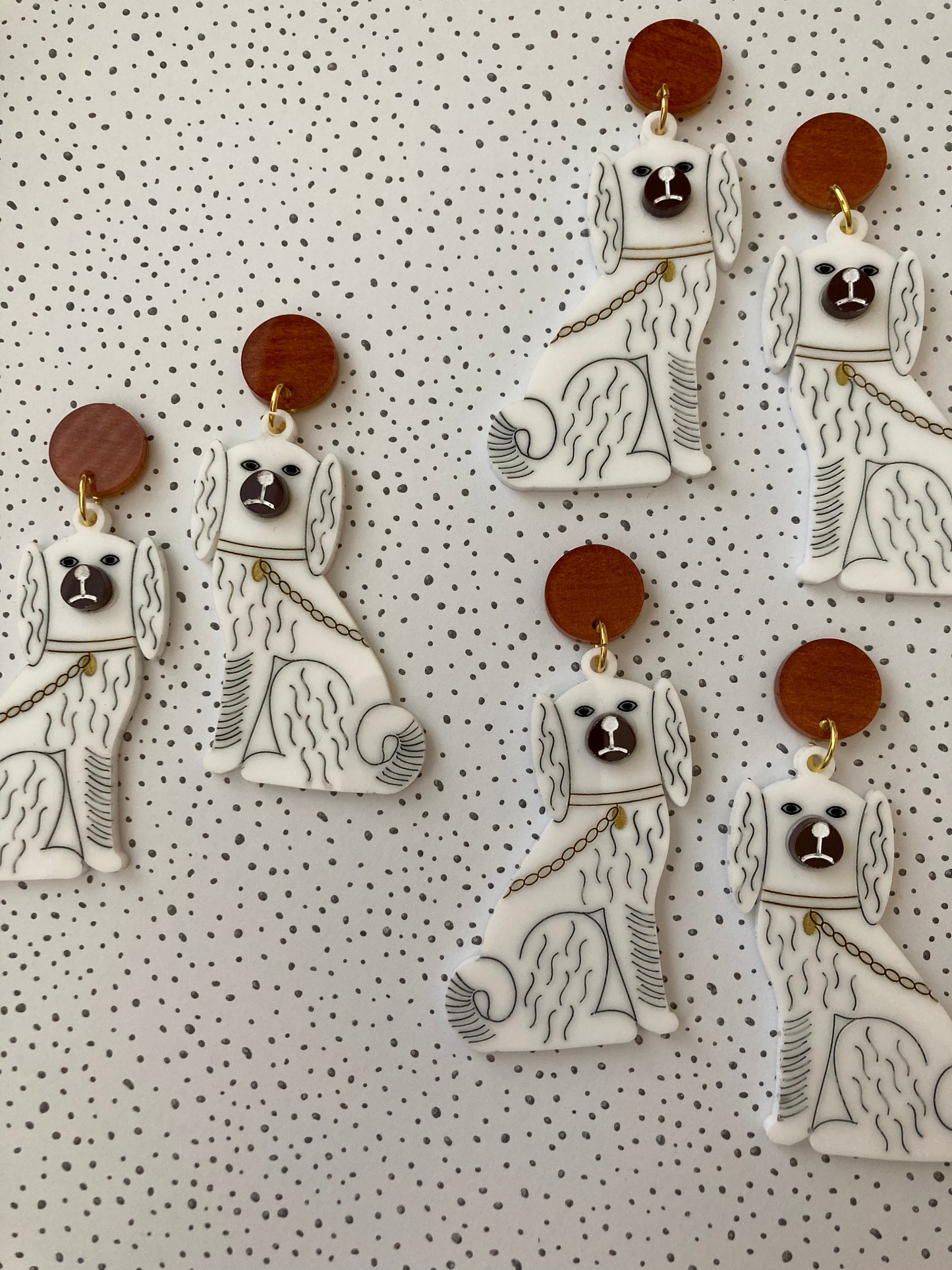 Staffordshire Dog Acrylic Earrings