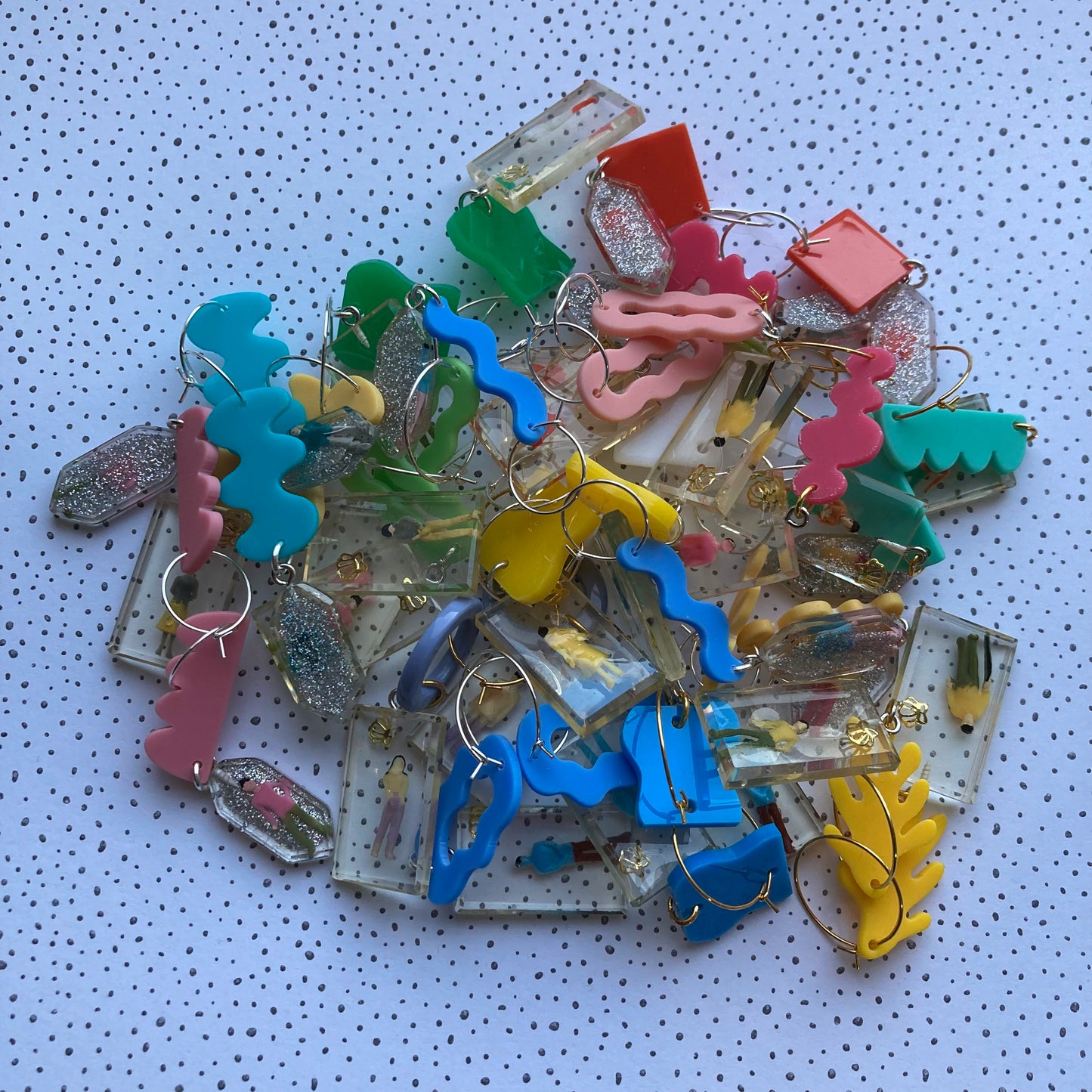 Tiny Happy People Resin Hoop Earrings