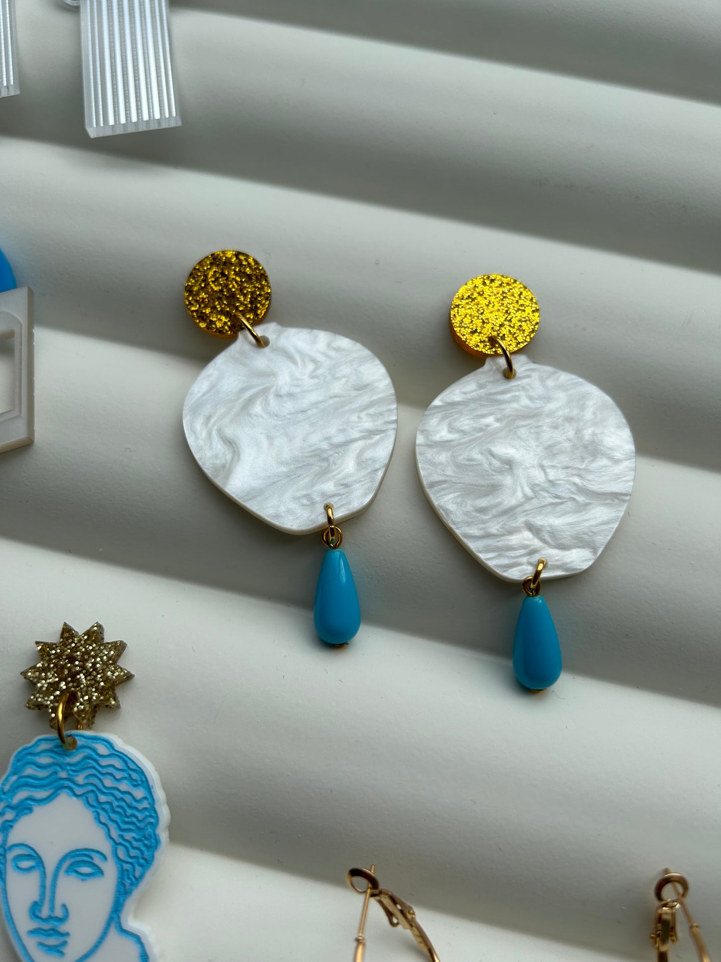 Marbled Amphora Acrylic Earrings