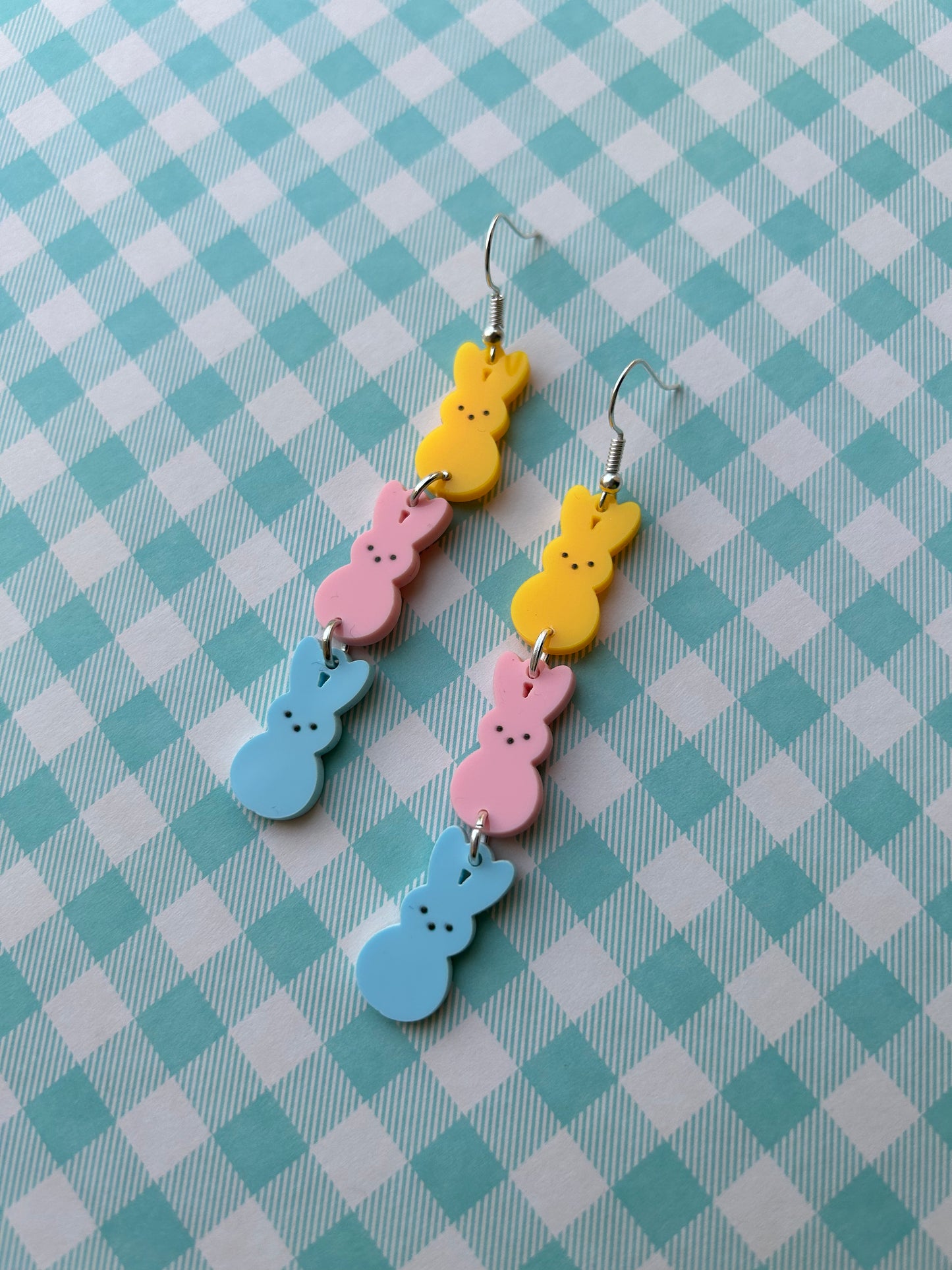 Triple Bunny Acrylic Earrings