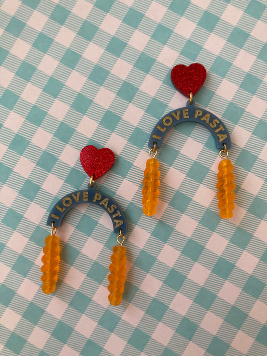I Love Pasta Acrylic Earrings