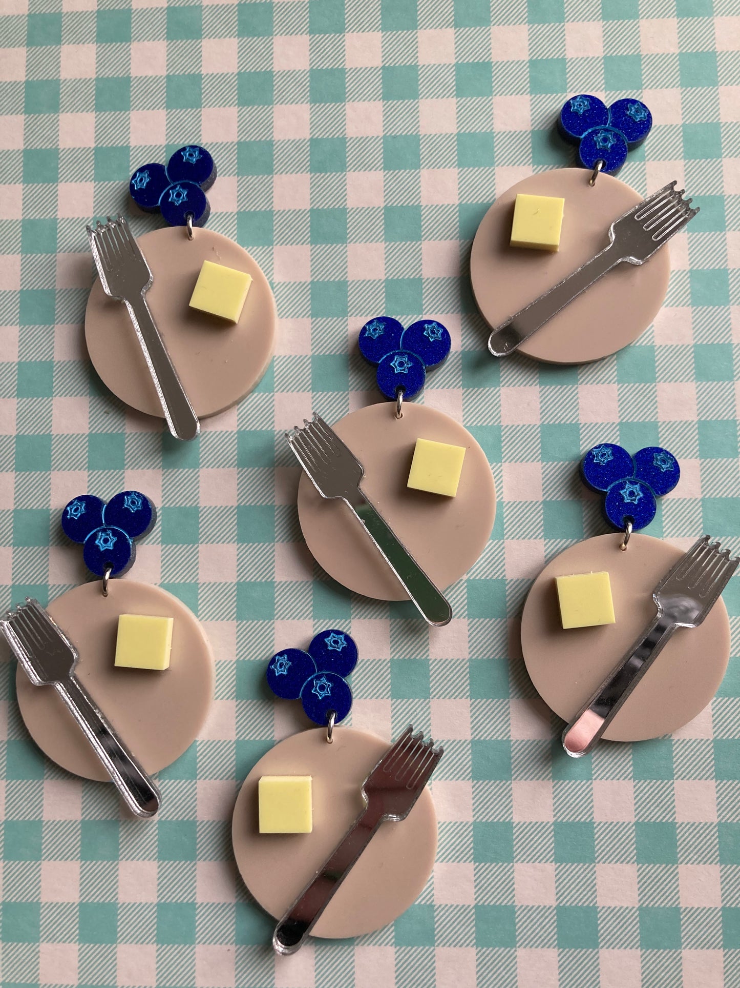 Blueberry Pancake Acrylic Earrings