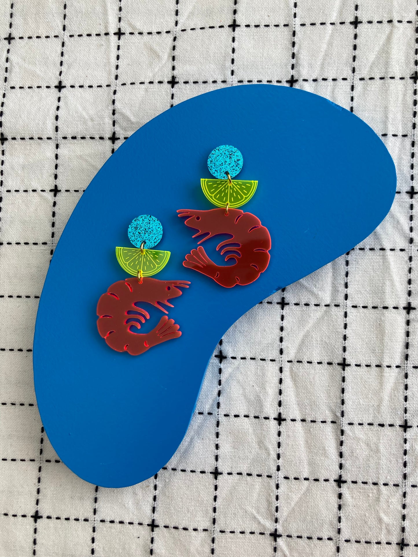 Prawn Cocktail Acrylic Earrings