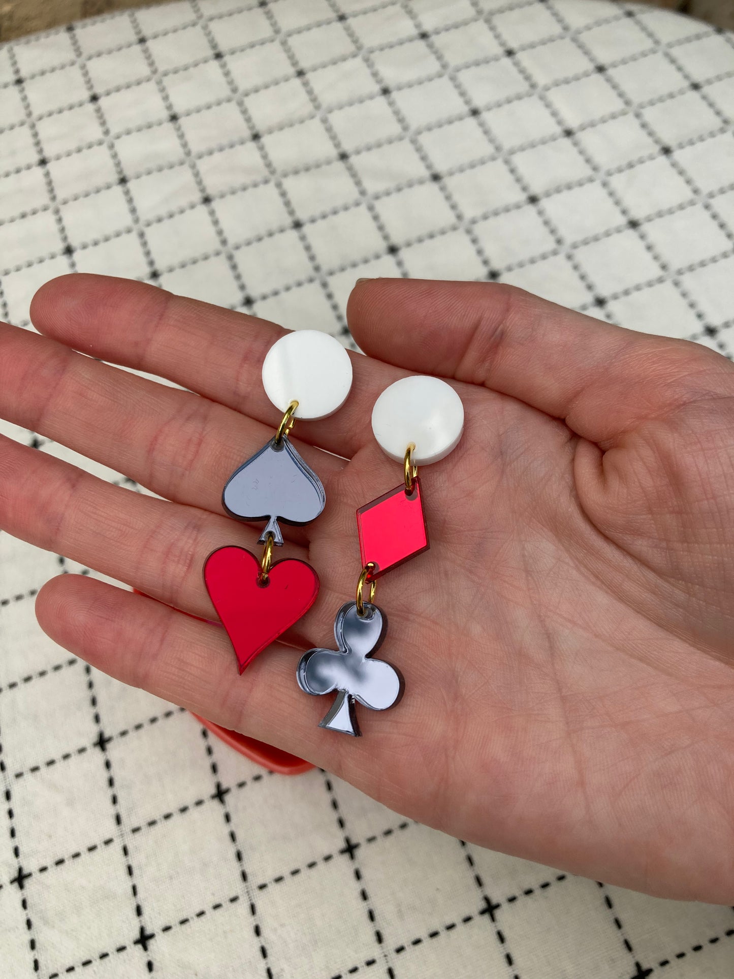 Full House Mirror Acrylic Earrings