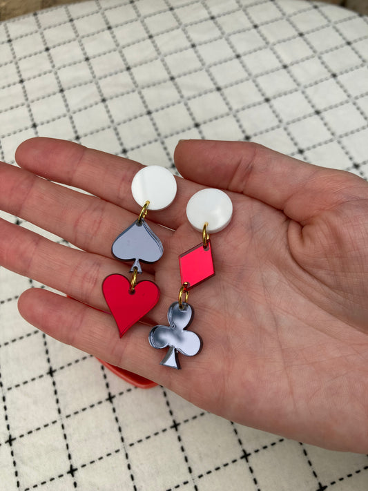 Full House Mirror Acrylic Earrings