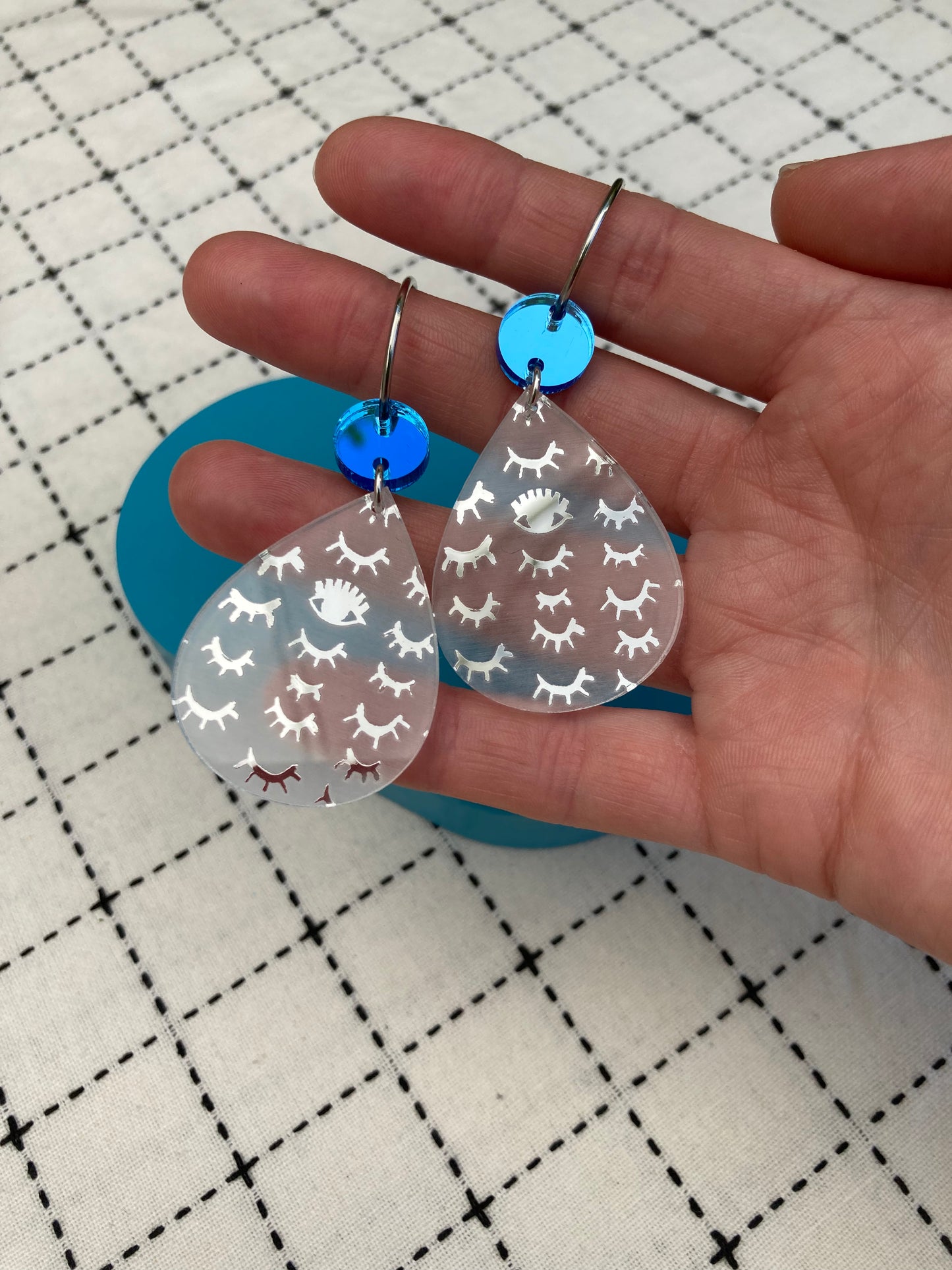Eyelash Mirror Acrylic Drop Earrings