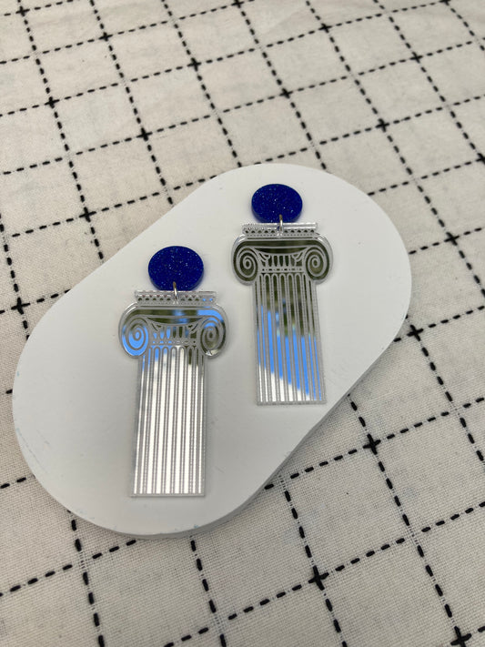 Greek Column Mirror Acrylic Earrings