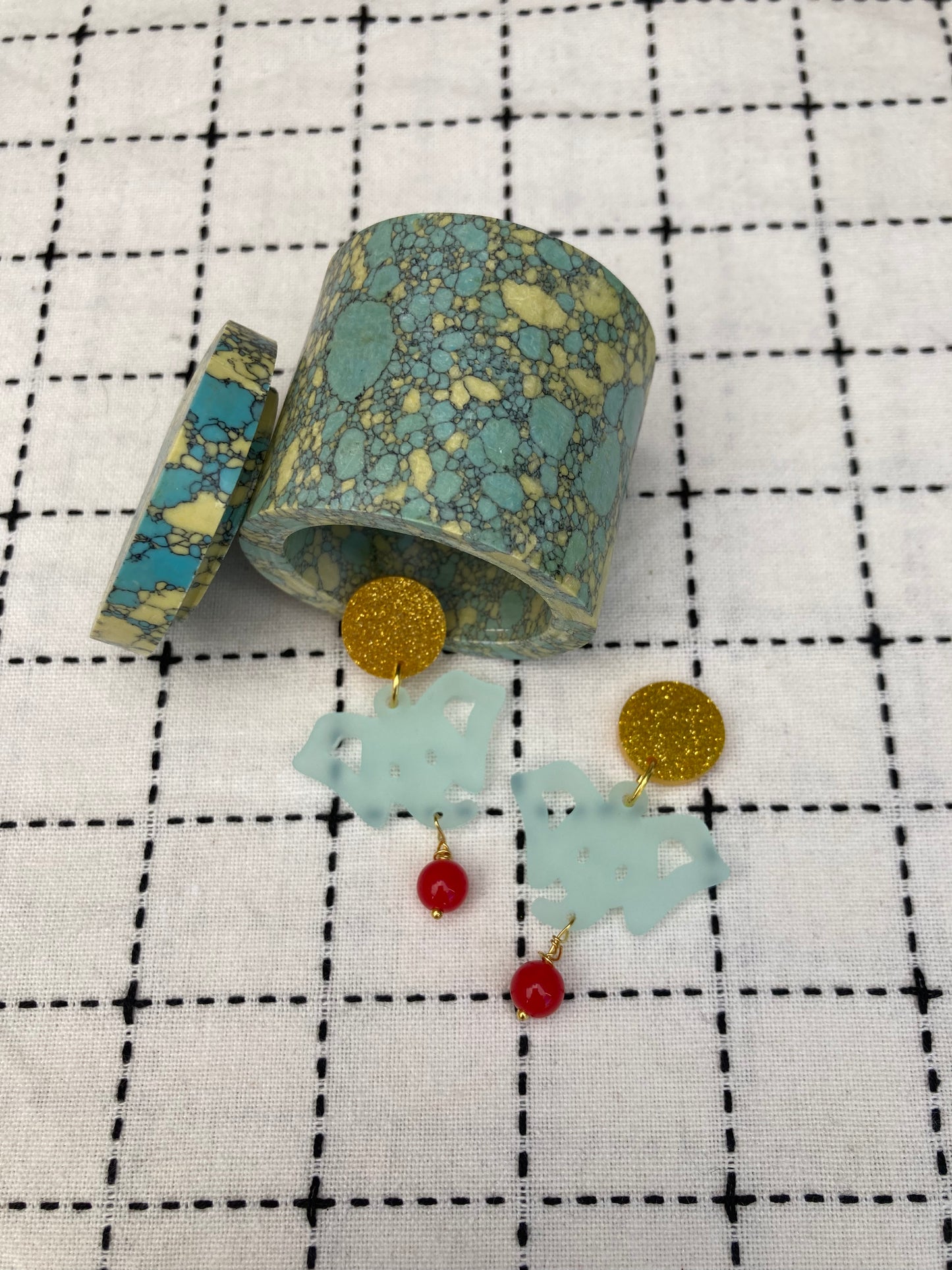 Frosted Elephant Acrylic Earrings