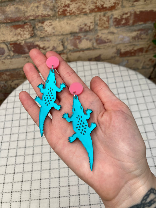 Crocodile Mirror Acrylic Earrings