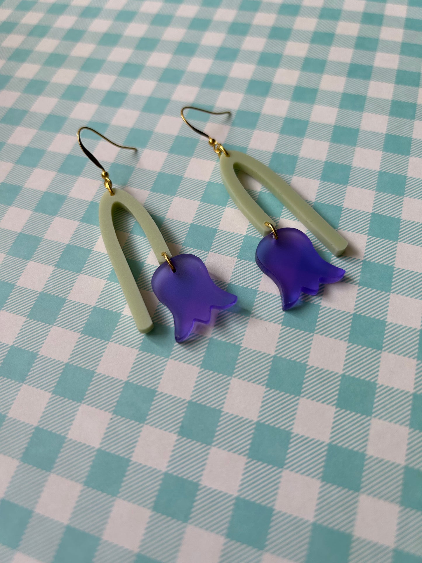 Droopy Tulip Dangly Acrylic Earrings