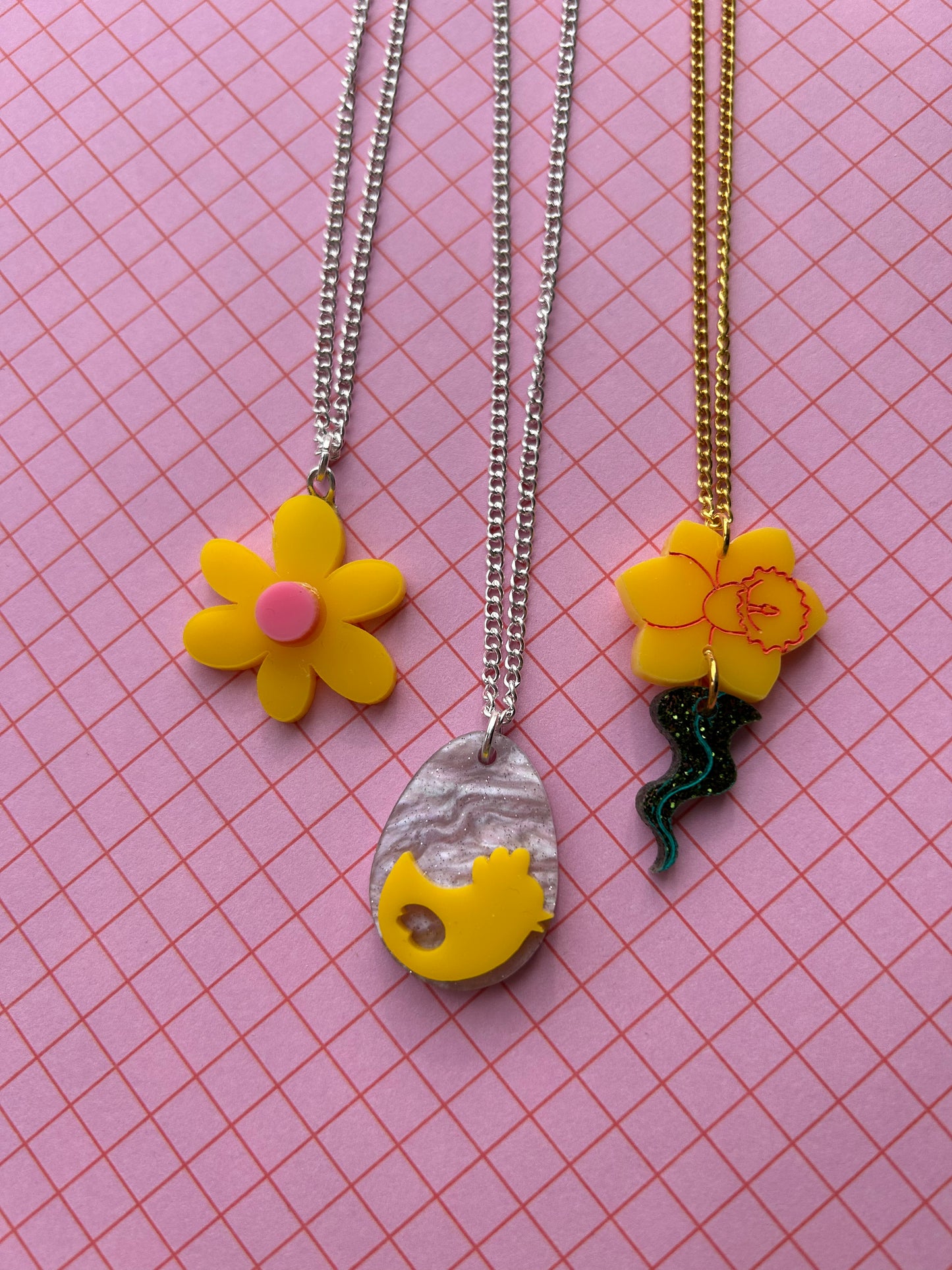 Spring Charm Acrylic Necklaces
