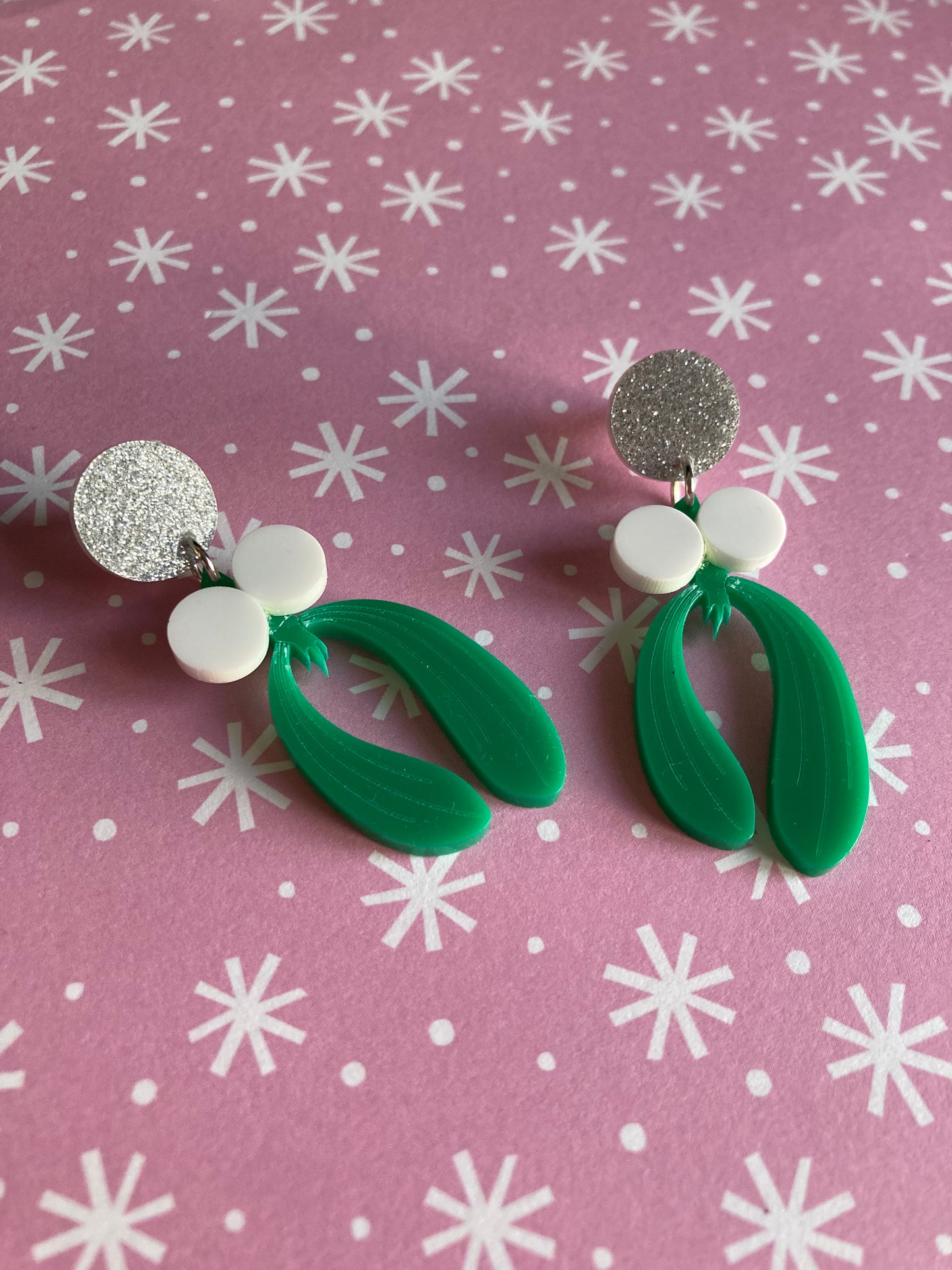 Mistletoe Acrylic Earrings