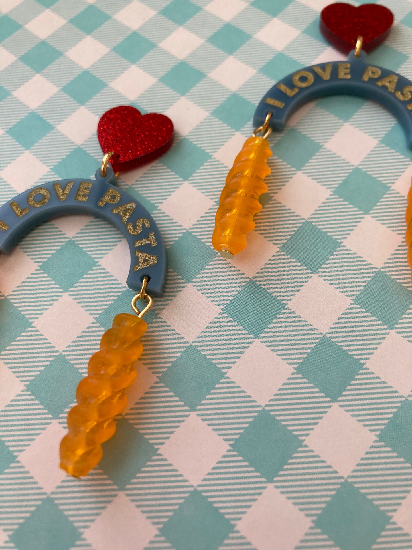 I Love Pasta Acrylic Earrings