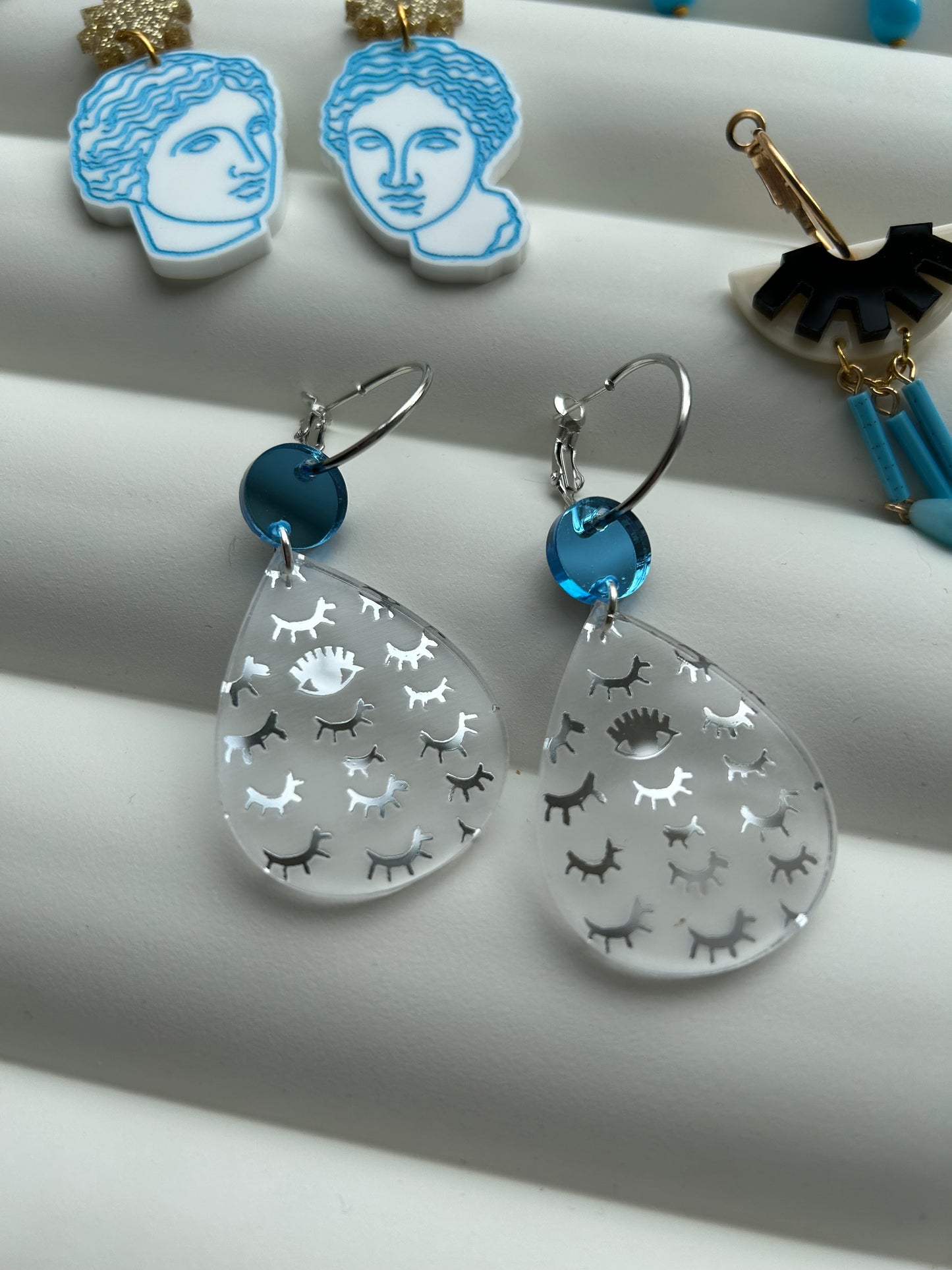 Eyelash Mirror Acrylic Drop Earrings
