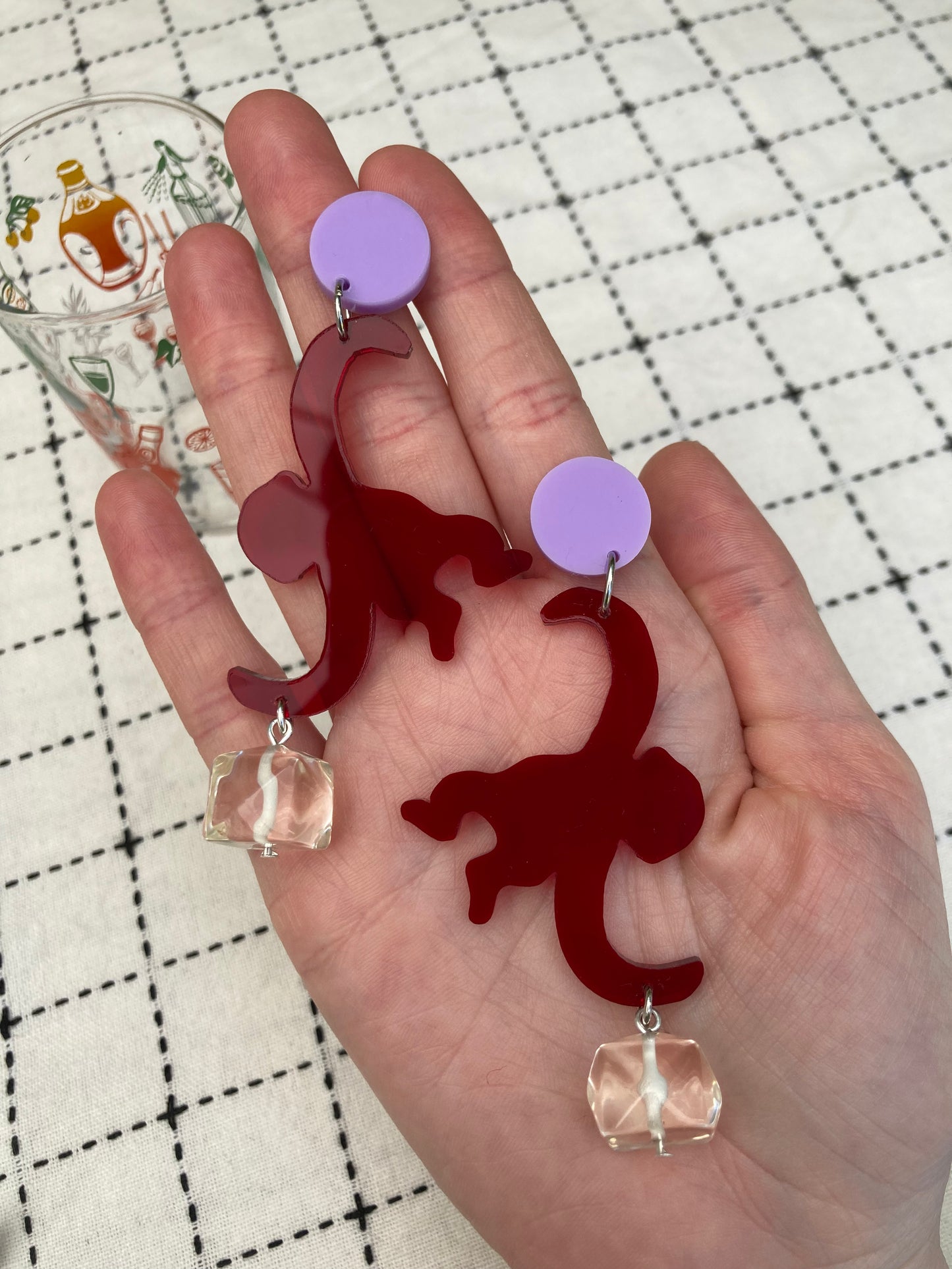 Cocktail Chimp Translucent Acrylic Earrings