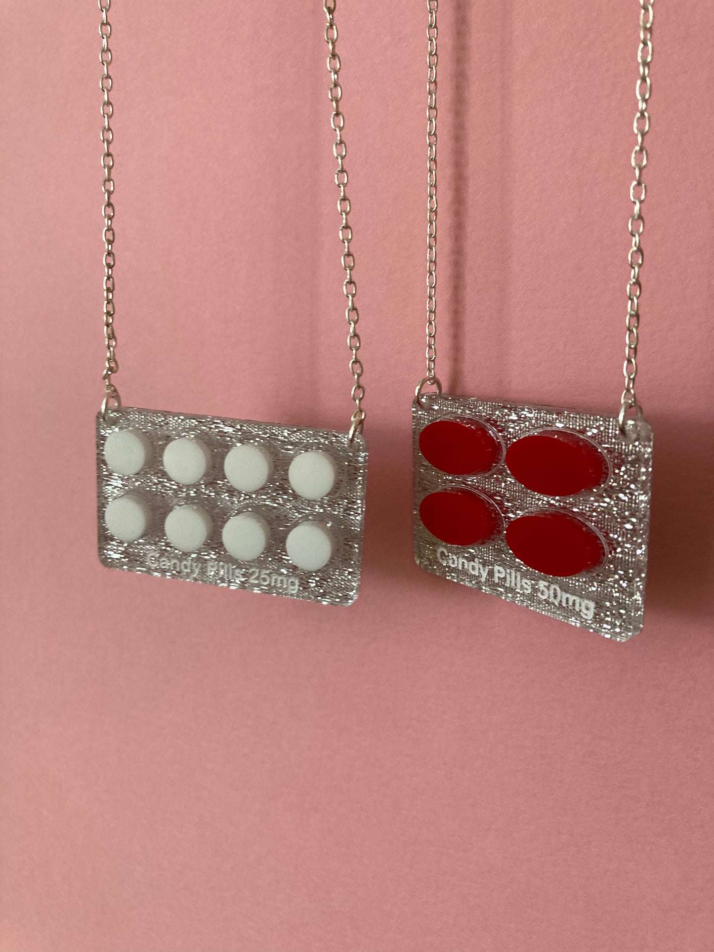Glitzy Tablet Acrylic Necklaces